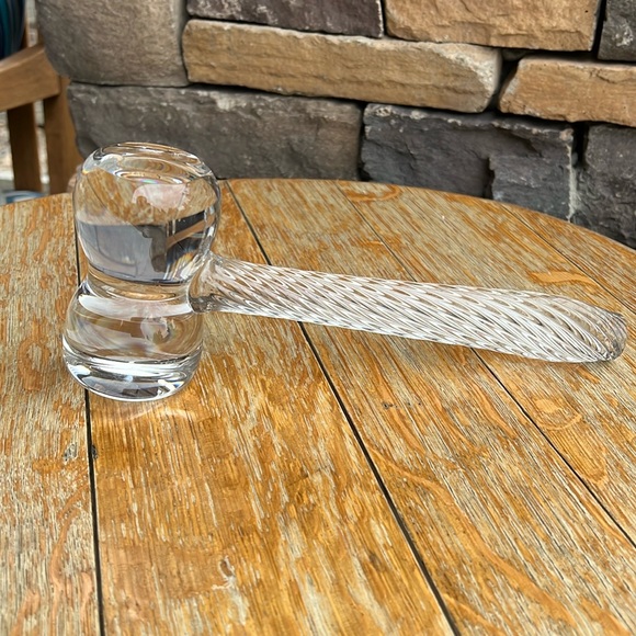 Vintage Val St. Lambert "Don’t Judge This!" Crystal Gavel - Picture 1 of 7